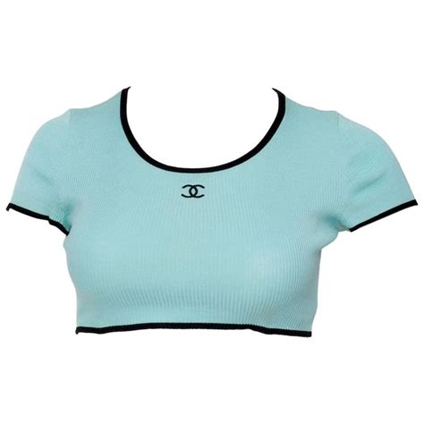 chanel crop top button up|Chanel t shirt original.